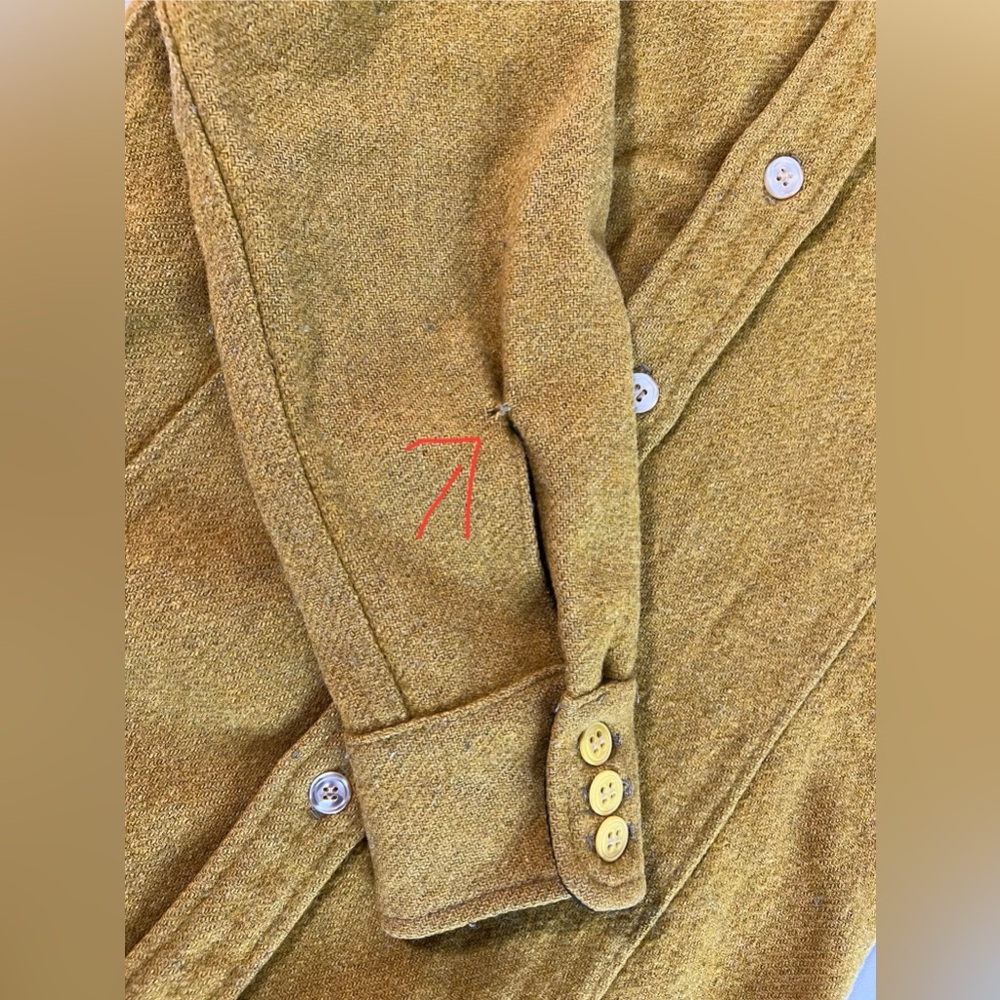 Vtg 60s Fox Knapp Men S Solid Wool Flannel Jacket Button USA Lumberjack Minn. - Picture 6 of 7
